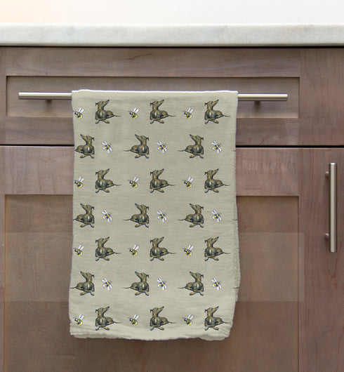 Lurcher & Bee Tea Towel